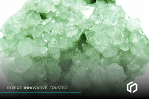 financial crime investigations - Green crystals with text "Expert. Innovative. Trusted." and Salient Discovery logo.